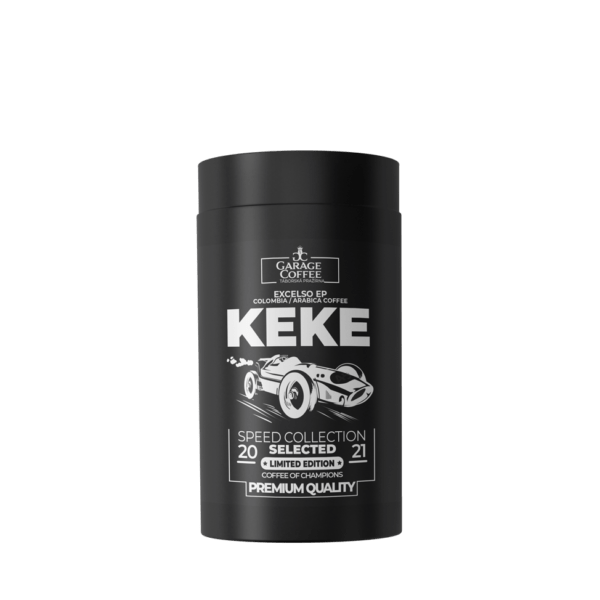 CoffeeGarage.cz - výběrová káva eshop, Speed collection - Keke (150g), Jste fanoušci závodů, závodníků a rychlosti spojené s adrenalinem obecně? Právě pro vás je vhodná edice SPEED. Jaký je váš oblíbený závodník? Originální balení jistě potěší vaše blízké, kteří jsou nezkrotnými fandy celosvětově známých závodníků. Tato edice je kávou pro šampiony. Buďte jím i vy díky chuti naší kávy. Nezapomeňte: někdy je lepší zpomalit tempo a vychutnat si čerstvě vypraženou kávu v klidu.,