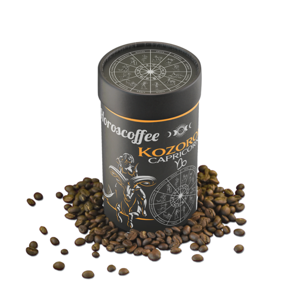 CoffeeGarage.cz - výběrová káva eshop, Horoscoffee - Kozoroh, Dárek pro Kozoroha, co má rád jen vážné věci, je tady nekonečný příběh o kávě. Ta, co voní jak energický tanec v šálku, je pro něj dokonalým dárkem. Ostatní hvězdy a sílu nechte na něm., kozoroh